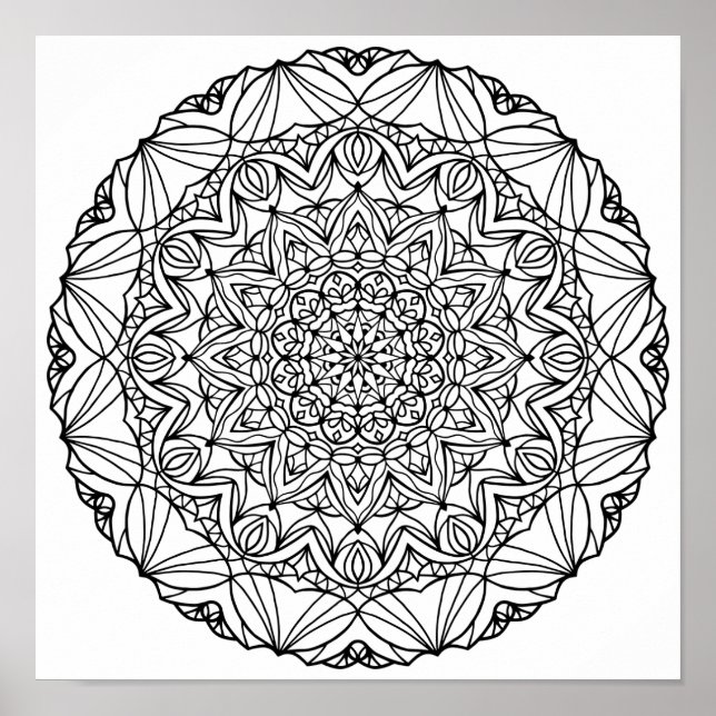 Coloring Poster – Sunstar Mandala (Front)