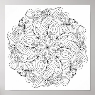 Coloring Poster – Wavy Doodles
