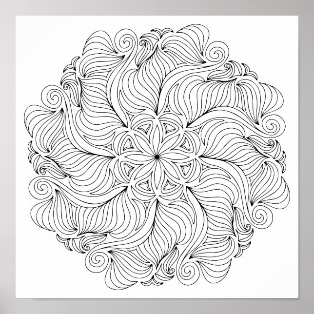 Coloring Poster – Wavy Doodles (Front)