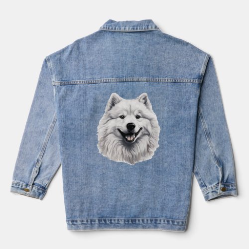 Coloring Samoyed Dog Puppies Samoyed fan Lover Own Denim Jacket