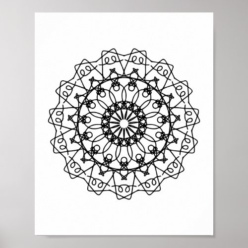 Coloring Sheet Mandala DIY Wall Art Poster