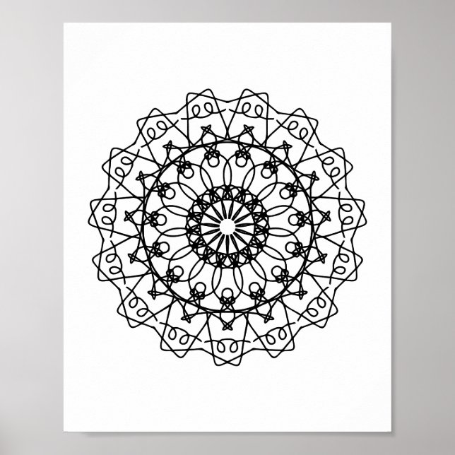 Coloring Sheet Mandala DIY Wall Art Poster (Front)