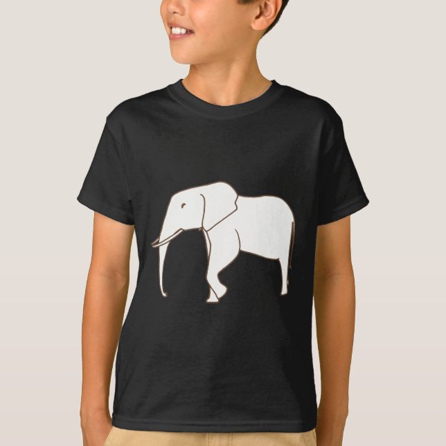 Coloring Shirts - Elephant Walking outline drawing (Front)