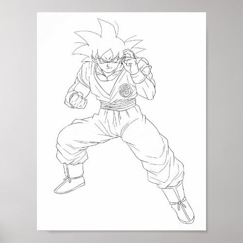 Coloring Son Goku Manga Art Goku  Poster
