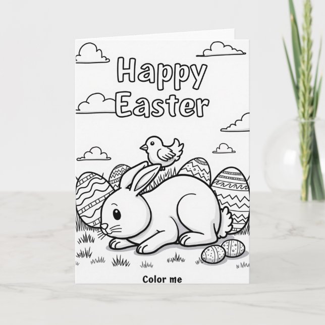 Coloring Spring Friends Card (Front)