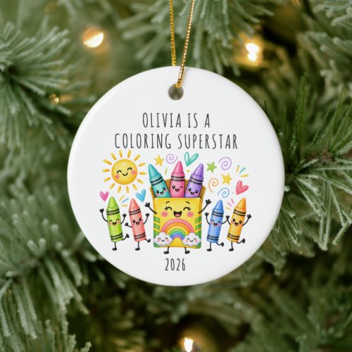 Coloring Superstar Personalized Ornament