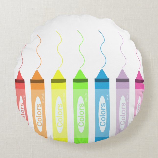Coloring Time! Round Pillow (Front)