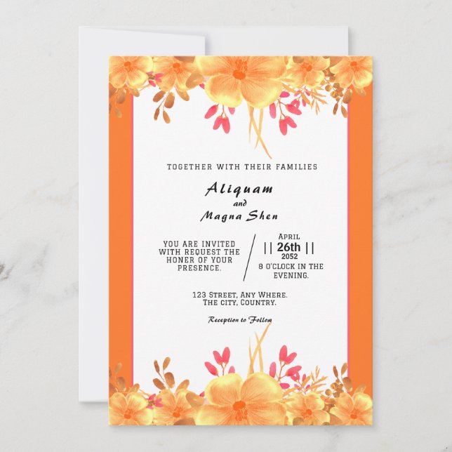 Coloring wedding invitations card design (Front)