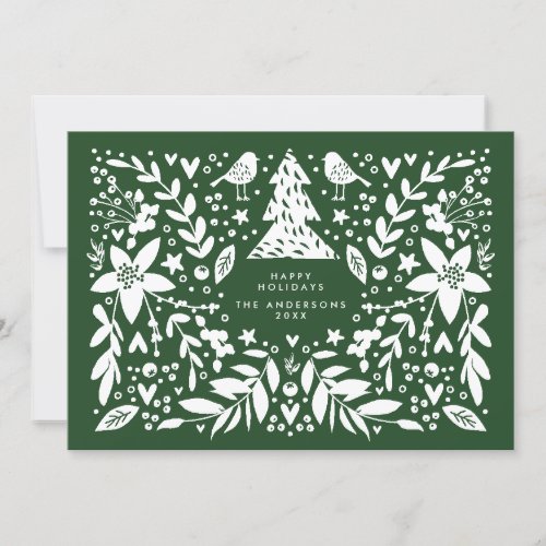 Coloring Your Botanical Christmas Themed Holiday Card