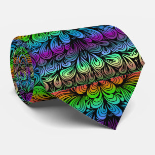 Colorized abstract folds neck tie