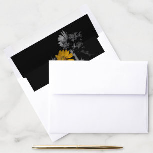Colorized Black and White Flowers Envelope Liner