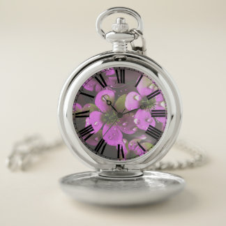 Colorized Flowers Pocket Watch