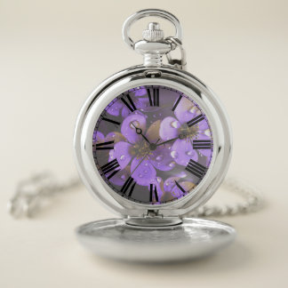 Colorized Flowers Pocket Watch