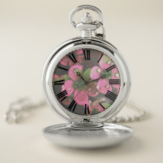 Colorized Flowers Pocket Watch