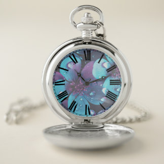 Colorized Flowers Pocket Watch