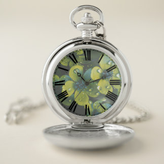 Colorized Flowers Pocket Watch