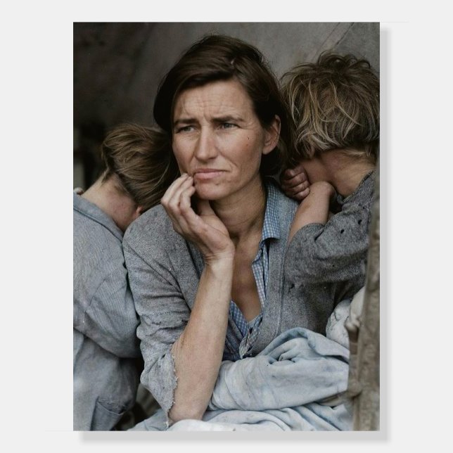 Colorized of Dorothea Lange's Migrant Mother Foam Board (Front)