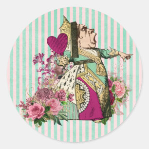 Colorized Vintage Wonderland Queen Classic Round Sticker