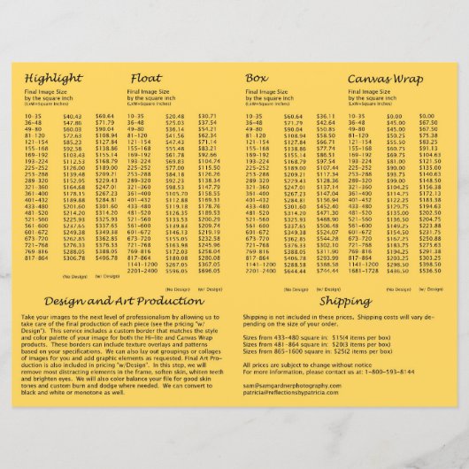 Colorplak pricing brochure (Back)