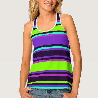 Colorpop Striped Tank Top - Purple, Aqua, & Green