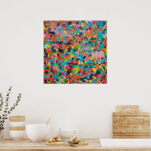 Colors and Expressions in Acrylic Paint Poster