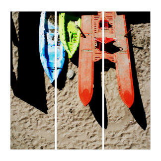 colors and shadows on the beach triptych