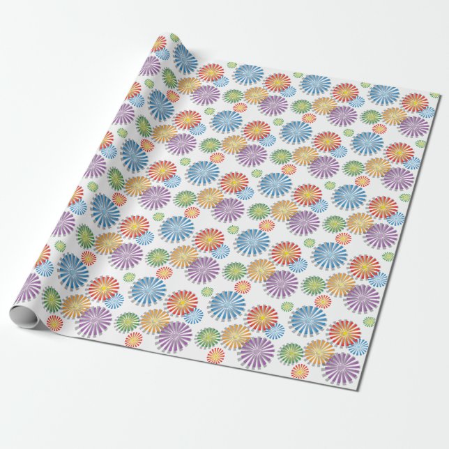 Colors Bursting Wrapping Paper (Unrolled)