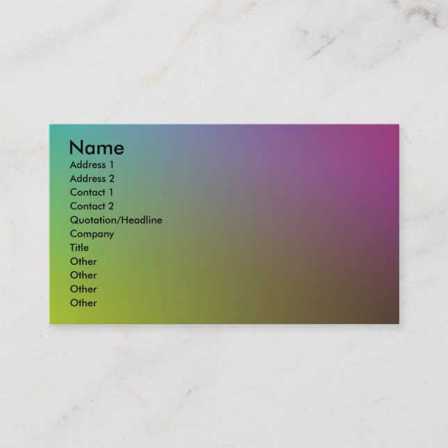 Colors Business Card (Front)