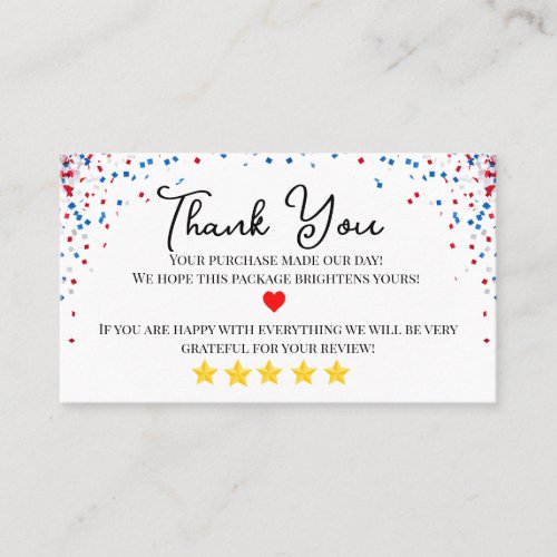  colors business thank you homemade Red  Blue Business Card