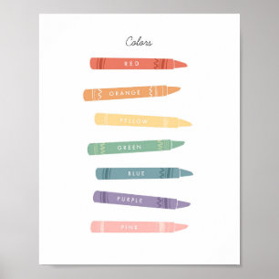 Colors Chart Illustration Classroom Montessori Art