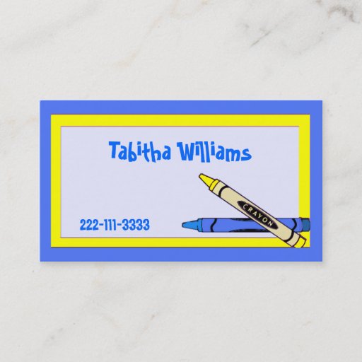 Customizable Colors Children's Calling Card Business Cards
