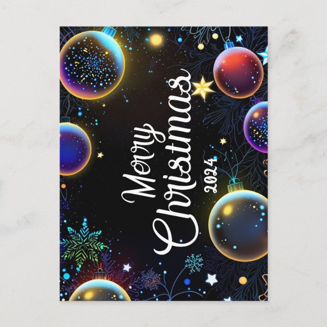 Colors Christmas - Cartes Pour Fêtes Annuelles Holiday Postcard (Front)