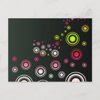Colors Circle, Wall, Shapes Round, Art Style Dark Postcard