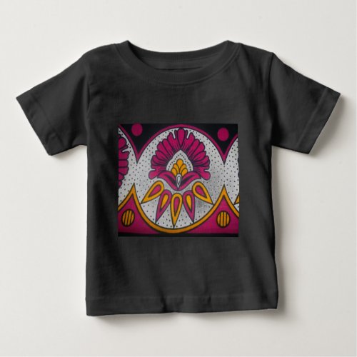 colors cool retro vintage African traditional styl Baby T_Shirt