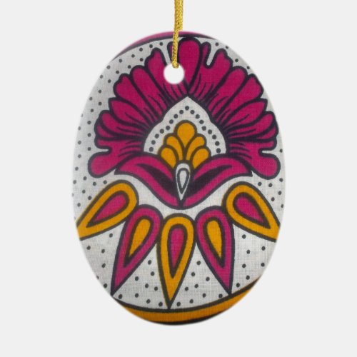 colors cool retro vintage African traditional styl Ceramic Ornament