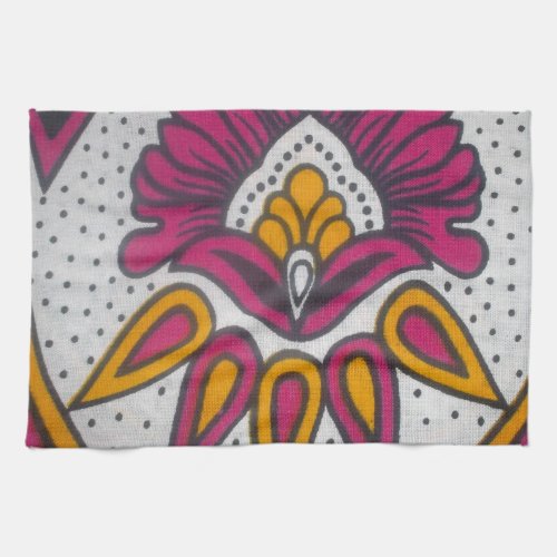 colors cool retro vintage African traditional styl Kitchen Towel