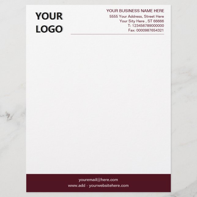 Colors Design Your Logo Business Office Letterhead (Front)
