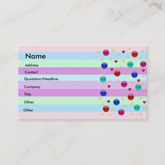Colors Fantasy Business Card (Front)