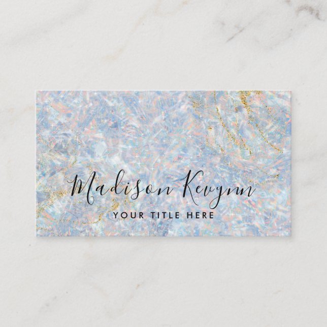 Colors Gemstone Opal Texture Business Card (Front)
