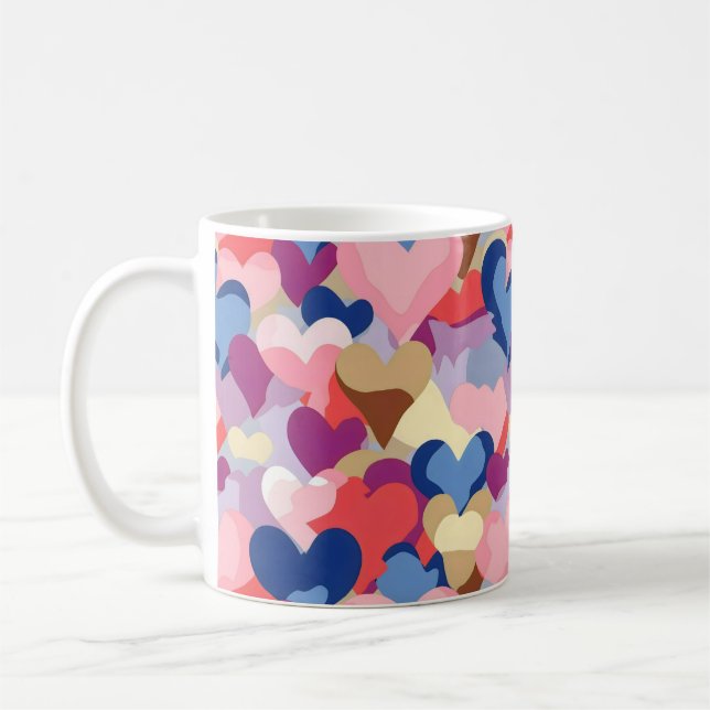 Colors Heart Pattern Coffee Mug (Left)