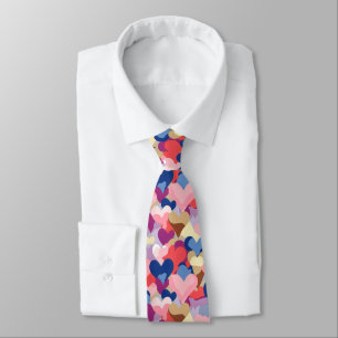 Colors Heart Pattern Neck Tie