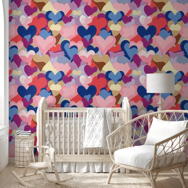 Colors Heart Pattern Wallpaper (Kids)