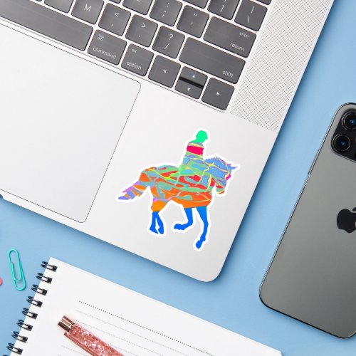 Colors Horse and Rider Sticker