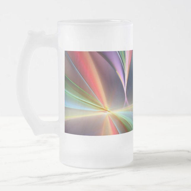 Colors in lines frosted glass beer mug (Left)
