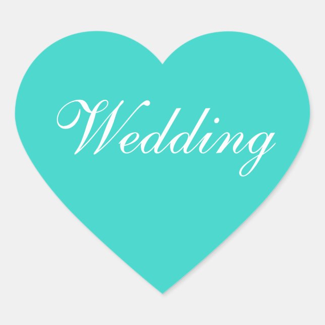 Colors Invitation Turquoise Heart Sticker (Front)