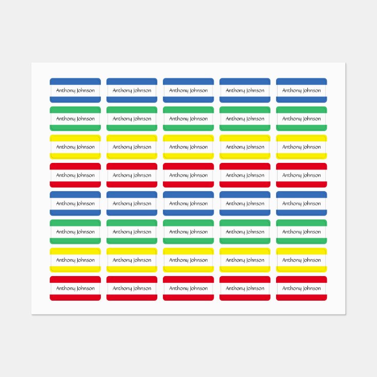 Colors Kids' Labels | Zazzle