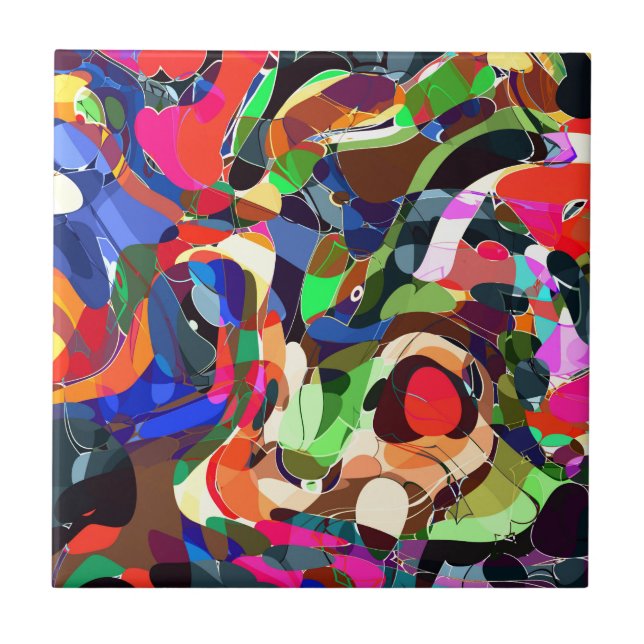 Colors mashup ceramic tile (Front)