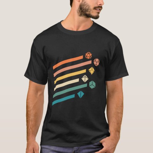 Colors Minimalist Polyhedral Dice Set Nerdy T_Shirt