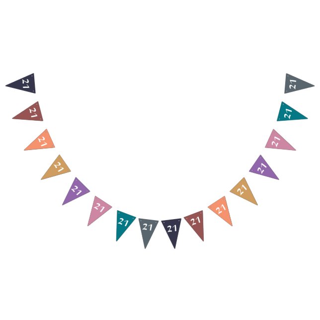 Colors & Numbers: 21 Bunting Flags (All)