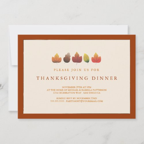 Colors of Autumn Falling Leaves Thanksgiving Announcements